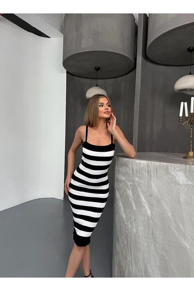 Gameyal Rochie creion de vară din lycra cu bretele subțiri pentru femei