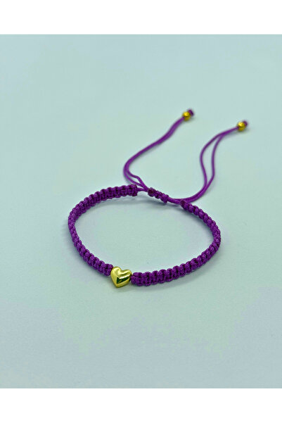 TUAN AKSESUAR Gold Kalp Figürlü Makrome Bileklik