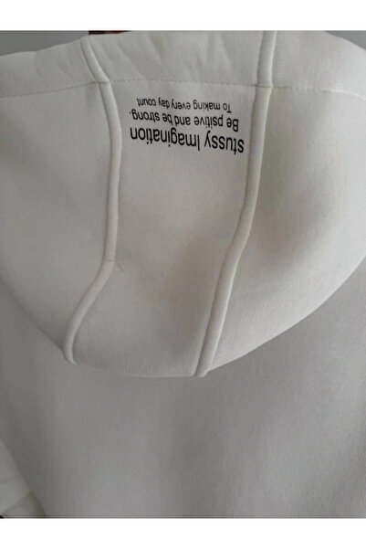 MODA Φούτερ με τρία κλωστές με κουκούλα - Λευκό