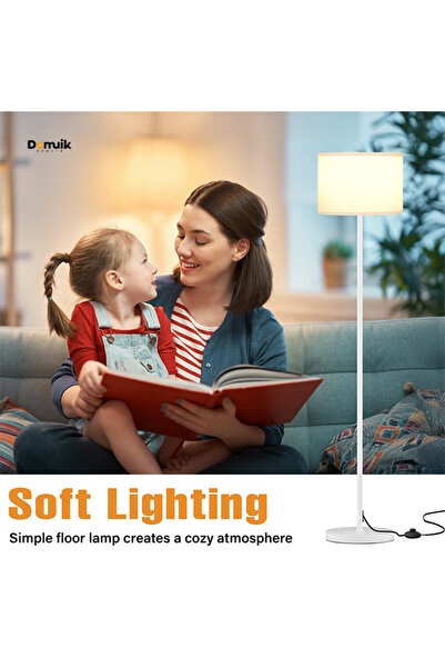 Domuik Nordic Minimalist Style Floor Lamp Combination Warm Light 40 Watts White