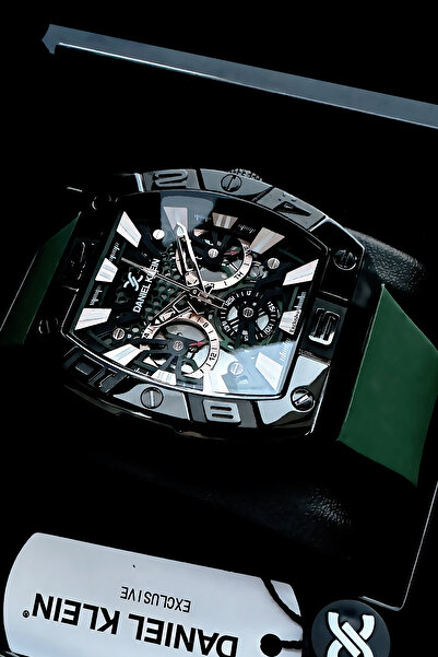 Daniel Klein Exclusive Full Fonksiyonlu Erkek Kol Saati Yeşil Renk Silikon Kordon + Bileklik Hediyeli DKER2052C1