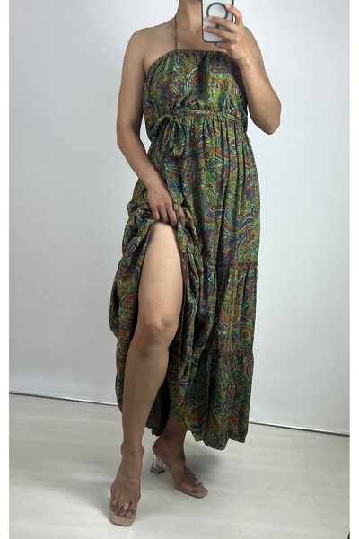Addnone Breeze of Italy | Italian-Inspired Silk Blend Strapless Maxi Dress