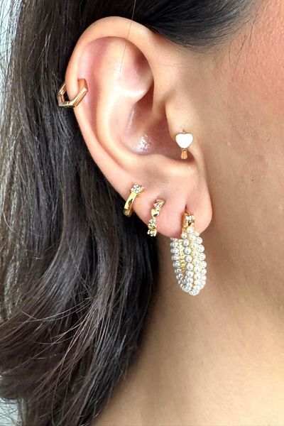 Angels And Wings Pearl Bud Earrings