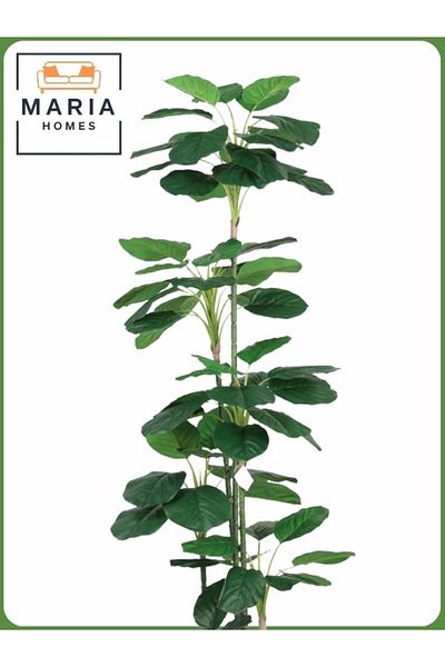 MARIA HOMES Artificial Decorative Plant – 175 cm Tall with Gray Pot
