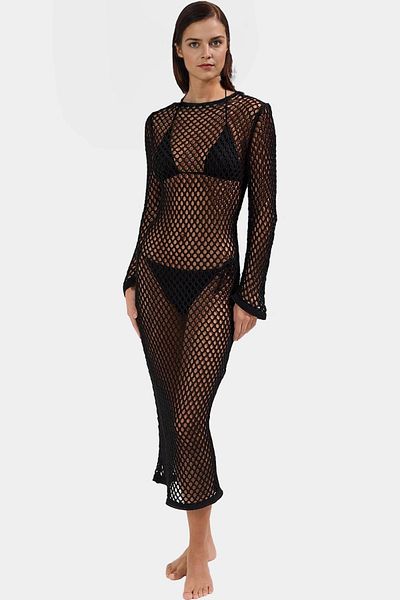 PayBuy Knitwear Maxi Beach Dress Long Sleeve V Neck Summer Lasting Premium Quality Trend Design