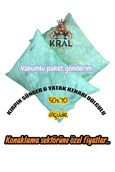kral hırdavat UMUT ÇALIK 1 Adet 50x70 Otel Yatak Yastıkları, Yastık Seti, İç Yastık, Kırpık Sünger Dolgulu