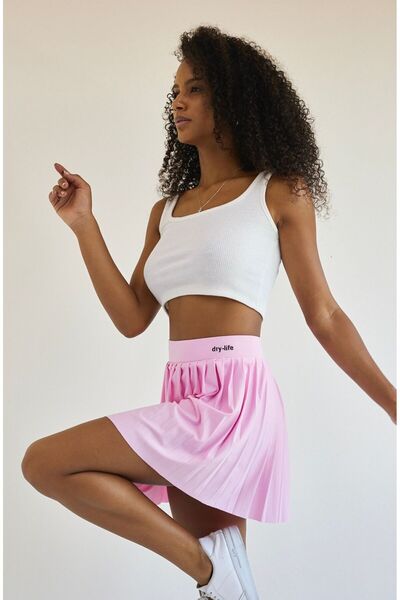 DryMod Fustă de tenis sport cu talie înaltă plisată cu pantaloni scurți