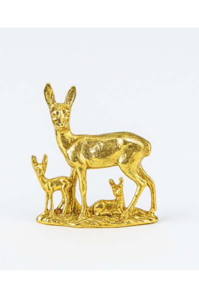 MIARIK DESIGN & DEKORASYON Ceylan Ailesi Dekoratif Hayvan, Yaprak Figürlü Met...