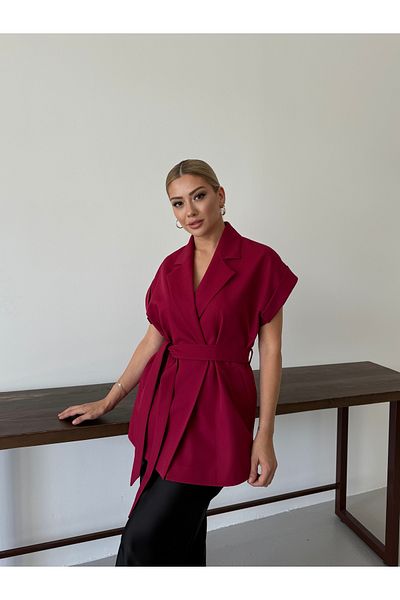 Nadrina Low sleeve oversize belted vest