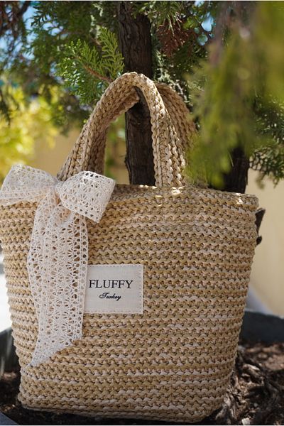 MUTE BAG Victoriaa Bohemian Straw Hand Shoulder Bag / Mini Bucket Summer and Beach Women's Bag (22*15)