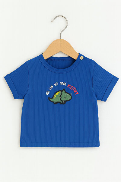 Baby Boy Dinosaur 2pcs Rib Shorts Set Black Cotton Summer T-Shirt & Shorts Set (6.24 Months)