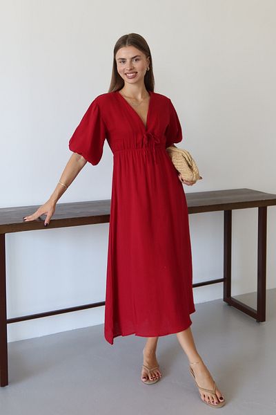 Balenbi Women's Basic Front Tie Muslin Dress 1105
