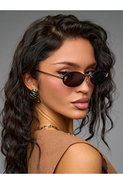 MONAL نظارات شمسية فانتازي سوداء بإطار بيضاوي 52 EKARTMAN