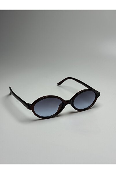 MONAL نظارات شمسية MIUW BROWN بيضاوية الشكل من الزجاج الأسود