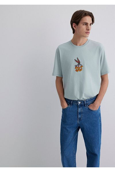 Mavi Bugs Bunny Printed Gray T-Shirt Loose Fit / Loose Relaxed Fit 0612656-70148