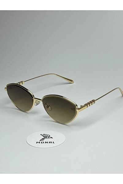 MONAL Mi̇na Uv400 Protected Sunglasses Oval Frame Coffee Glass Color 57 Ekartman