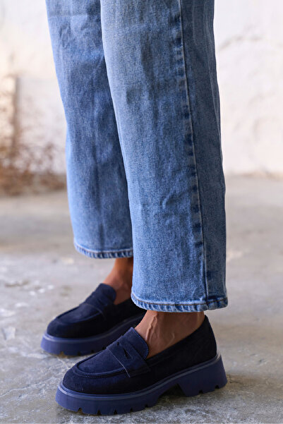 PELİN'İN AYAKKABILARI MELLO LACİVERT SÜET MAKOSEN