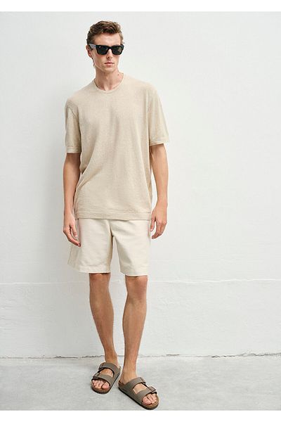 Mavi Κοντομάνικο μπεζ πλεκτό Loose Fit / Loose Relaxed Cut 0710368-70020