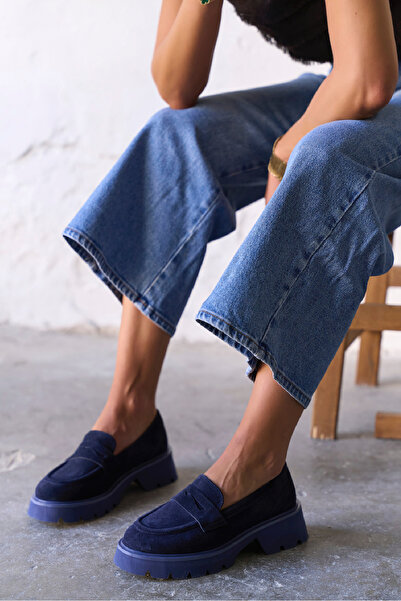 PELİN'İN AYAKKABILARI MELLO LACİVERT SÜET MAKOSEN