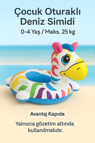 Avantaj Kapıda 0-4 Years Old Patterned Children's Sea Ring Inflatable 25kg Pool with Seat and Handle