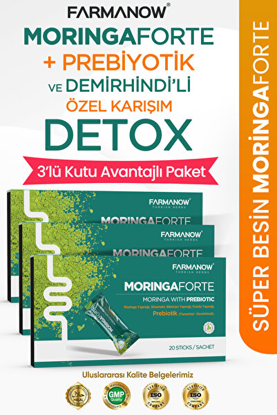 FARMANOW Moringaforte & Prebiyotik Detox Form Özel Karışım 3 Kutu
