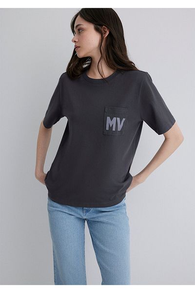 Mavi Mv Printed Anthracite T-Shirt Regular Fit 1613152 -70087