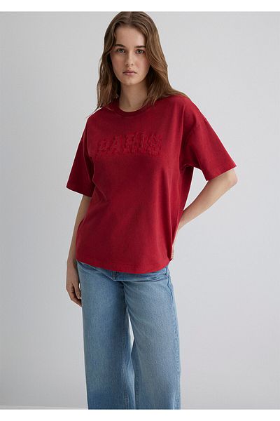 Mavi Paris Printed Red T-Shirt Oversize / Wide Cut 1613218 -70464