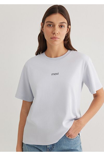 Mavi Tricou alb cu sigla imprimat, cu croiala lejera/cu potrivire lejera 1612829 -89201