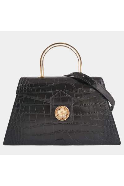 Charriol حقيبة كروس بودي Laetitia جلدية سوداء بمقبض علوي