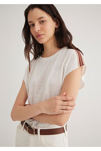 Mavi Tricou alb cu potrivire obișnuită / croială normală 1612658 -70057