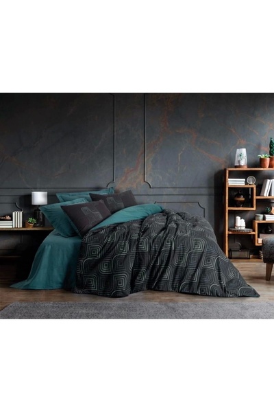 Cotton Box Dark Çift Kişilik Nevresim Takımı Noche Petrol