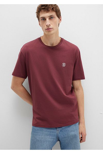 Mavi Logo Embroidered Red T-Shirt Loose Fit / Loose Relaxed Cut 067074 -70396