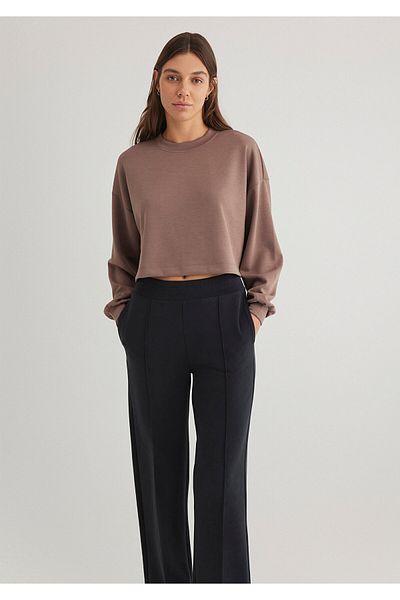 Mavi Спортен луксозен кафяв суитшърт от TENCEL™ Modal 1S10061-70383