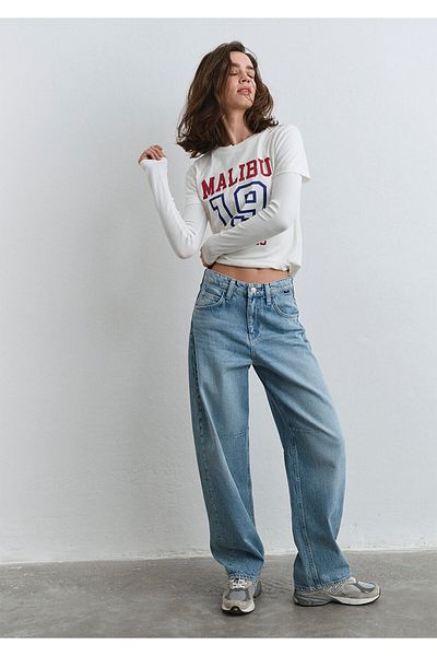 Mavi Pantaloni Jean Mid Blue Slefuit Lisa All Blue 1010938 -89253