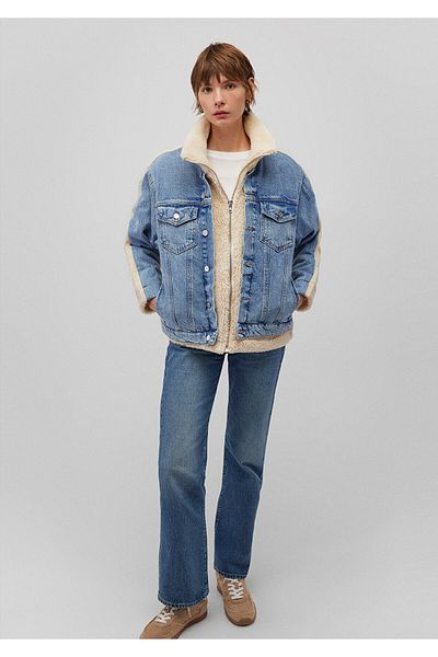 Mavi Rubina 90S Light Blue Faux Fur Jean Jacket 1110278 -88589