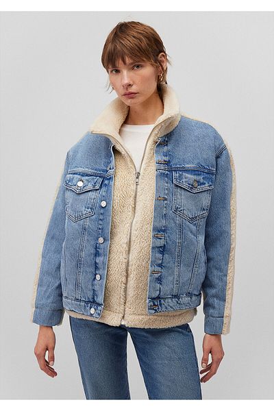Mavi Rubina 90S Light Blue Faux Fur Jean Jacket 1110278 -88589