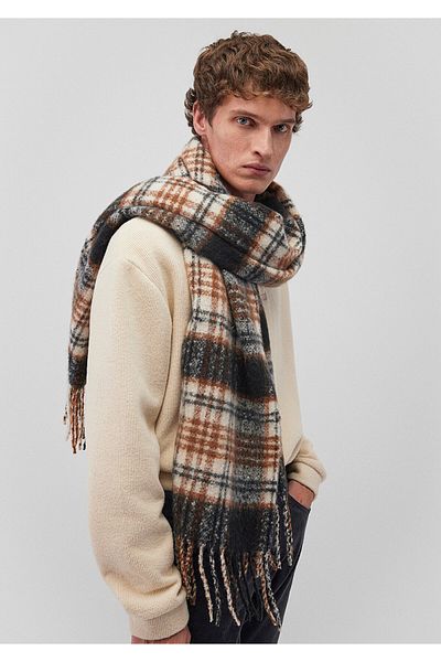 Mavi Black Checkered Scarf - 0911547 -900