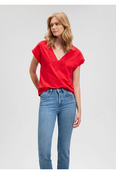 Mavi Embroidery Detailed Red T-Shirt Regular Fit / Regular Fit 1612303 -70467