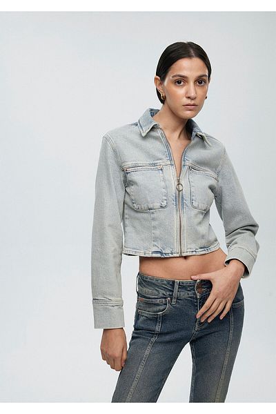 Mavi Cămașă de jeans Gaia Iconic Misty Light Blue, cu croială mulată 1210808 -88188