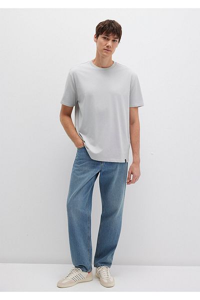 Mavi Crew Neck Gray Basic T-Shirt Loose Fit / Loose Relaxed Fit0611824-70075