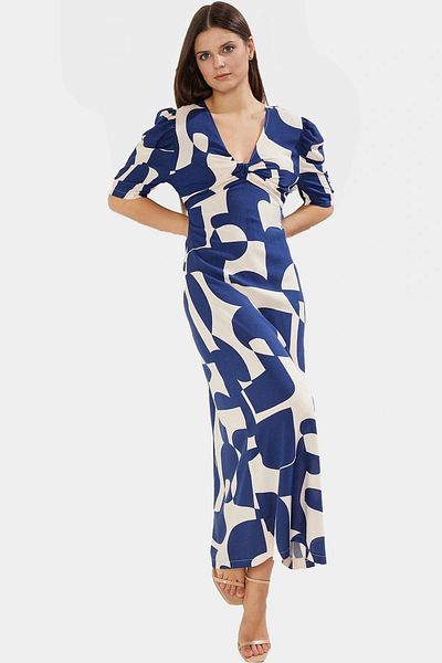 PayBuy Chic Geometric Pattern Midi Viscose Dress Comfortable Summer Casual Style Carefully Selected High Quality