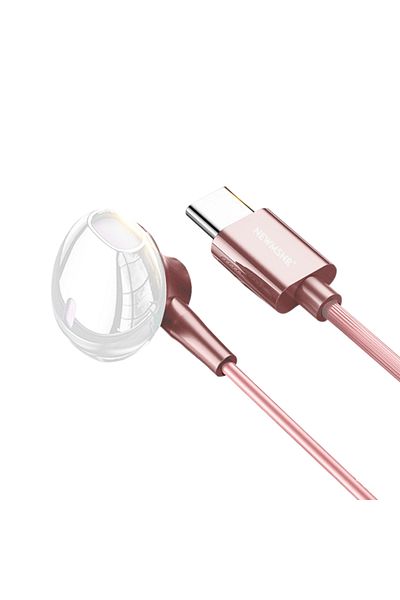 Choice سماعات رأس للألعاب من النوع C 9D ستيريو من النوع C و3.5 مم، سماعات أذن سلكية، سماعات أذن هاي فاي باس، لون وردي