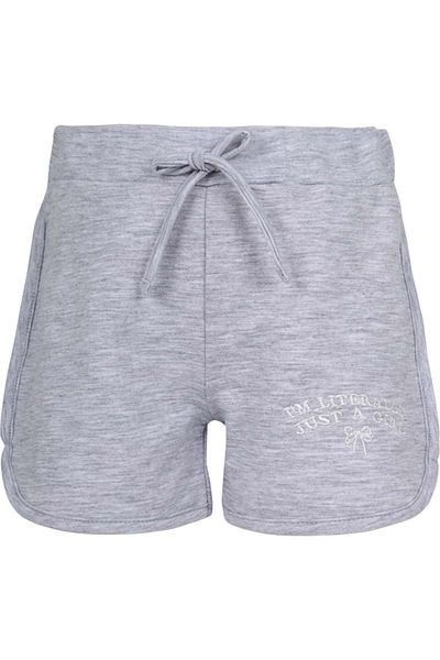 Babexi Girl Embroidered Shorts Gray