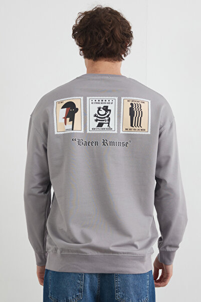 Fulla Moda Κείμενο εμπριμέ φούτερ με λαιμόκοψη