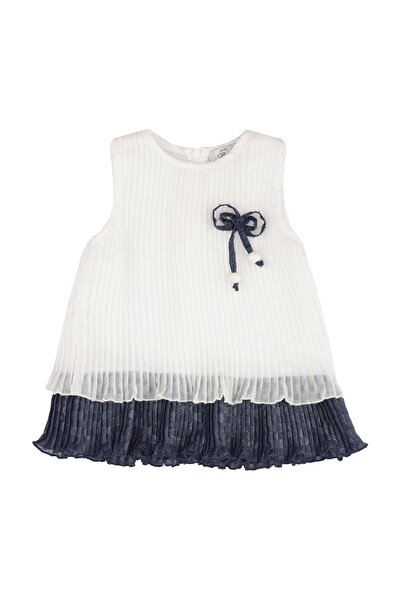 best kids Baby Girl White - Indigo Pleated Dress