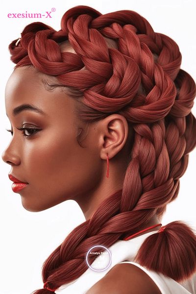 X-Pression Synthetic Hair Bug Red for African Braids & Rasta 165 Gr