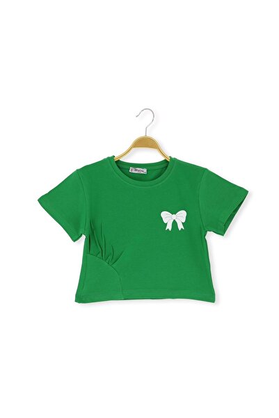 atabay ΦΙΟΥΝΤΟ ΜΠΟΥΚΑΛΑ 36/1 COMPACT CROP GIRL'S TSHIRT Πράσινο