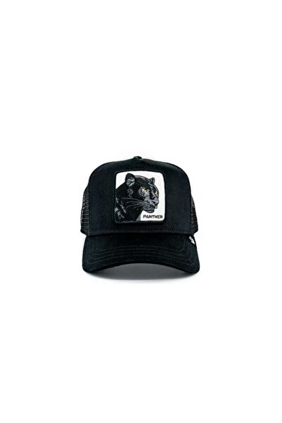 ŞapkaIdünyasi Black Panther Cap Panter Figürlü Unisex Siyah Şapka