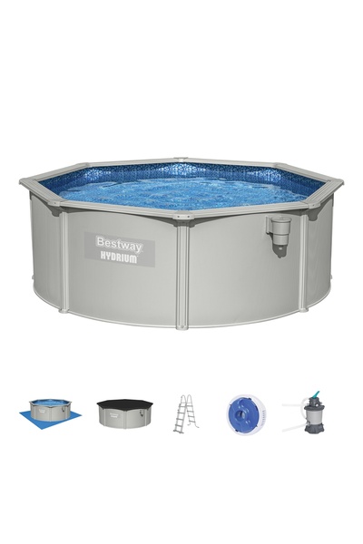 BESTWAY ® 56574 Hydrium™ Çelik Duvarlı Prefabrik Yer Üstü Havuz Seti 3,66 M X...