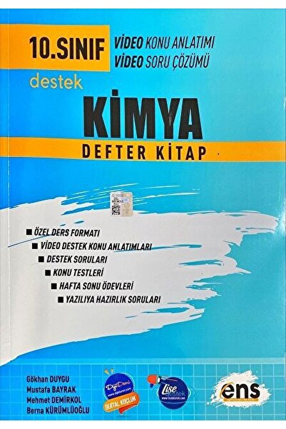 Ens Yayınları 10. Sınıf Kimya Destek Defter Kitap / Kolektif / ENS Yayınları ...